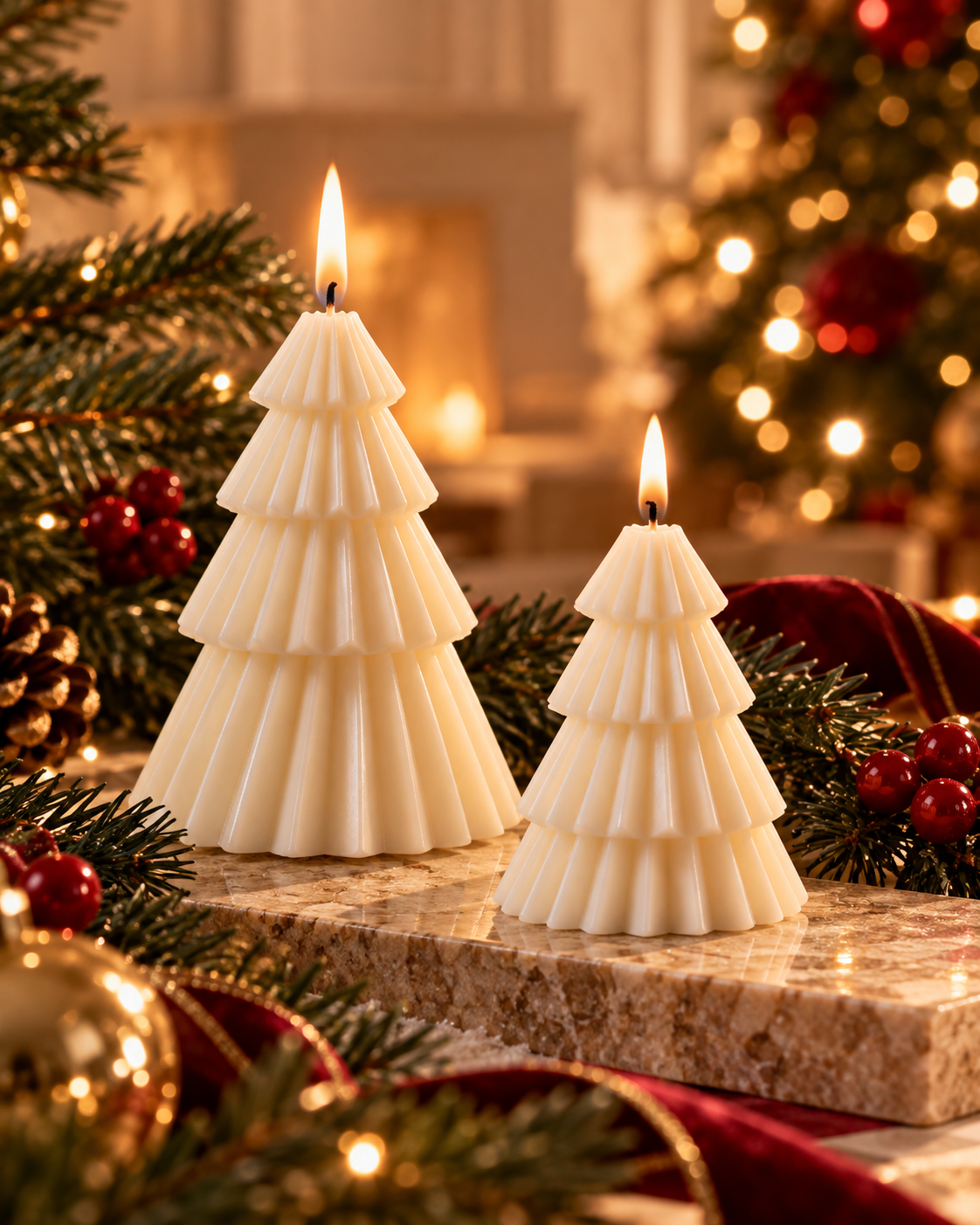 Velas Árvore de Natal em dois tamanhos